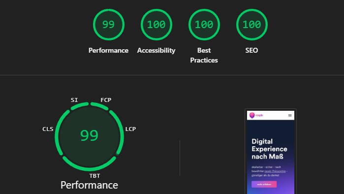 Mobile Lighthouse Score